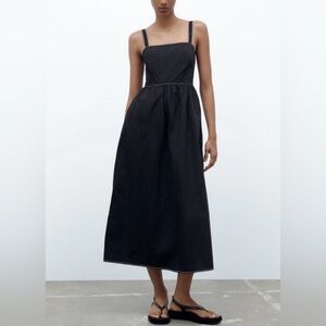 Zara CONTRASTING MIDI DRESS